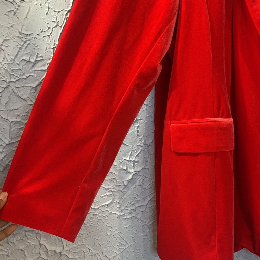 Lane Bryant Red Velvet Blazer Jacket - Picture 4 of 16